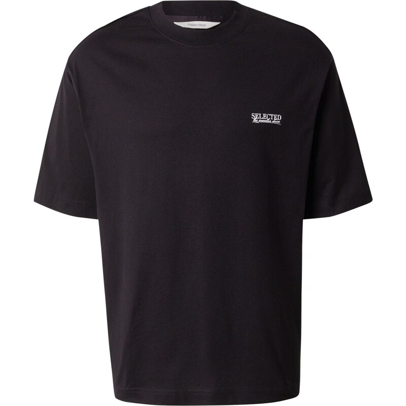 SELECTED Tričko SLHNORMAN čierna / biela 64944123