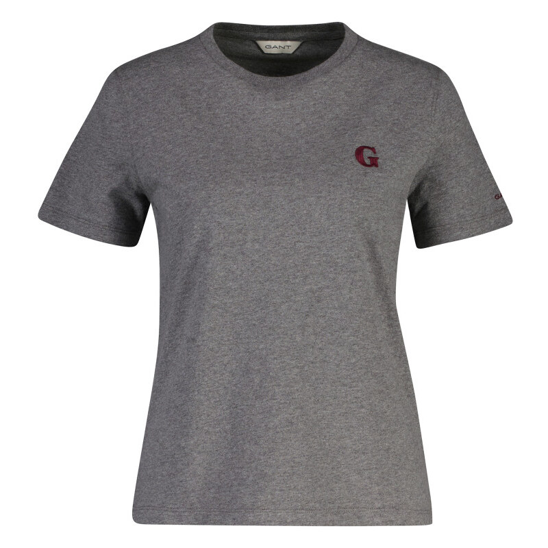 TRIČKO GANT REG G BADGE SS T-SHIRT CHARCOAL MELANGE 64944419