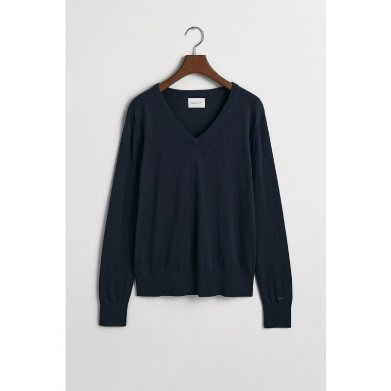 SVETER GANT FINE KNIT V-NECK EVENING BLUE 64944436
