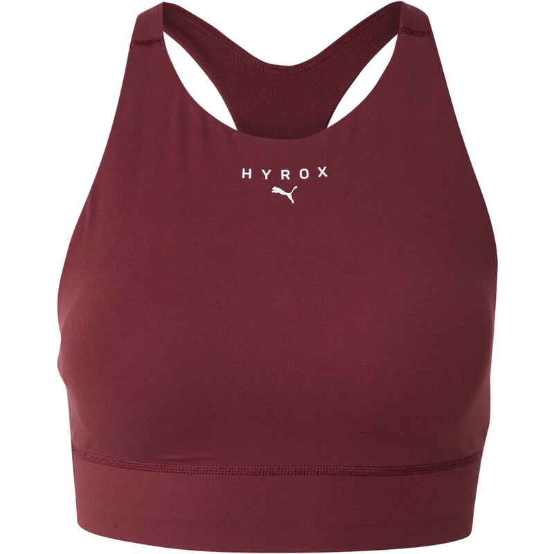 PUMA Športová podprsenka Puma x Hyrox Shapeluxe vínovo červená / biela 65655100