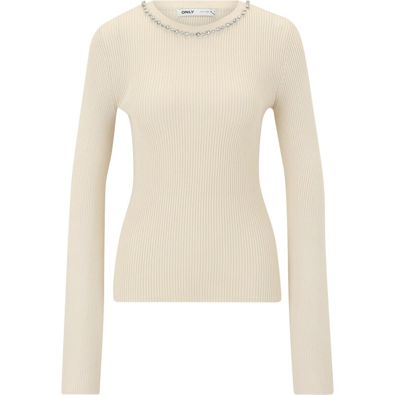 Only Tall Sveter ONLNATASCHA krémová / strieborná 65660047