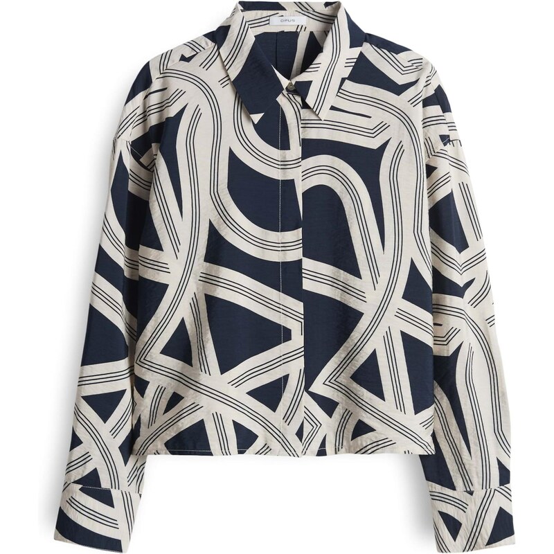 OPUS Blúzka Famena svetlobéžová / tmavomodrá 65887393