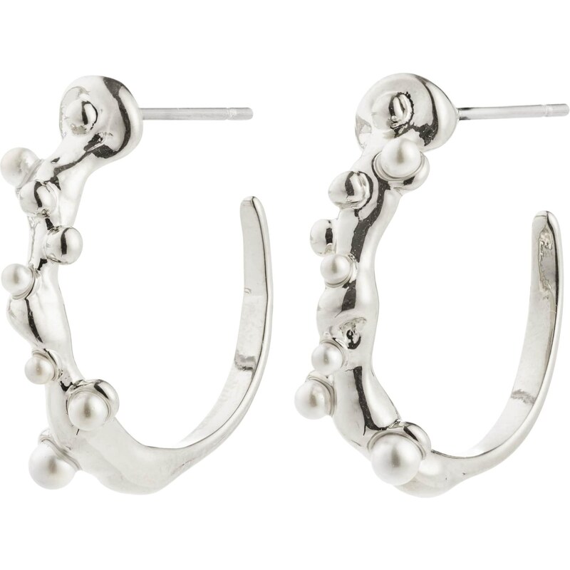 Pilgrim Náušnice Hadley strieborná / perlovo biela 65608827