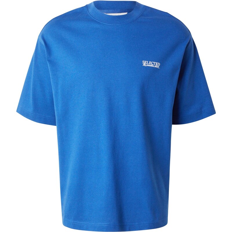 SELECTED Tričko SLHNORMAN kráľovská modrá / biela 64944122