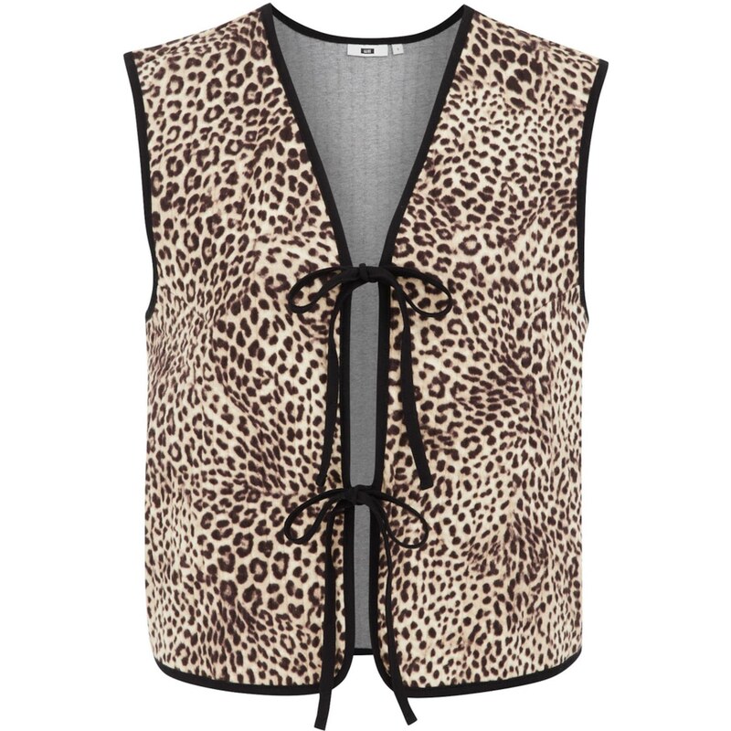 WE Fashion Vesta piesková / tmavobéžová / čierna 65883139