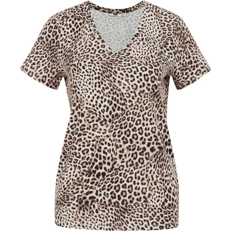 WE Fashion Tričko tmavohnedá / biela 65884776