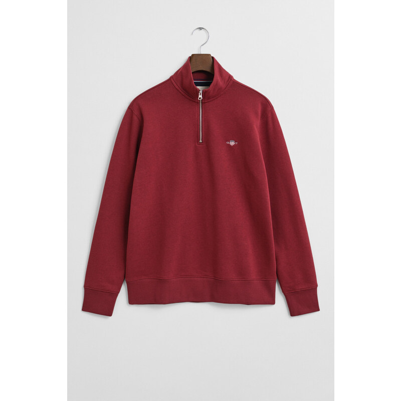 MIKINA GANT REG SHIELD HALF ZIP SWEAT PLUMPED RED 64944366