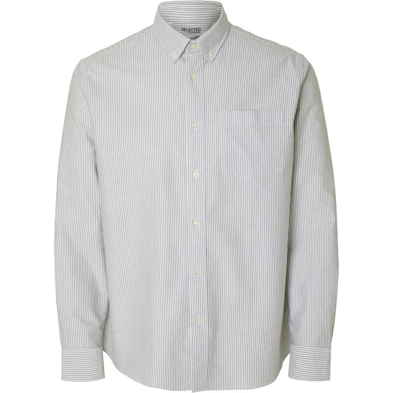 SELECTED Košeľa SLHRICK jedľová / biela 65694610