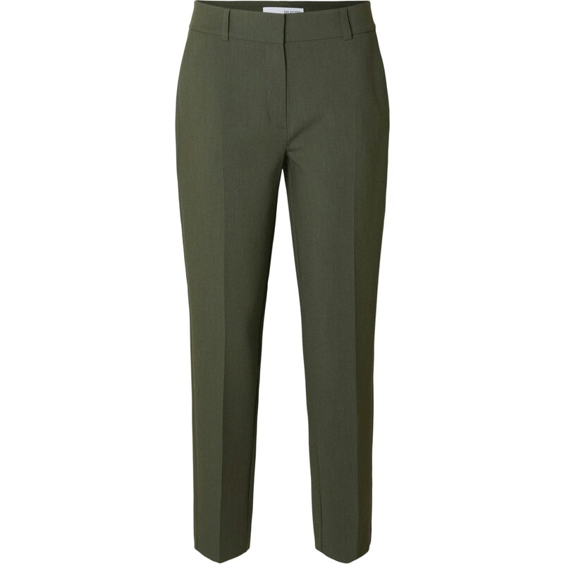 SELECTED Nohavice s pukmi SLFRITA-RIA tmavozelená 65305277