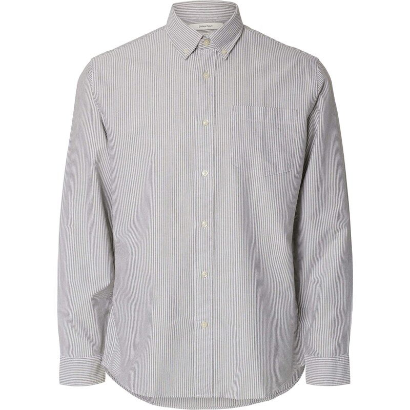 SELECTED Košeľa SLHRICK sivá / biela 56726840