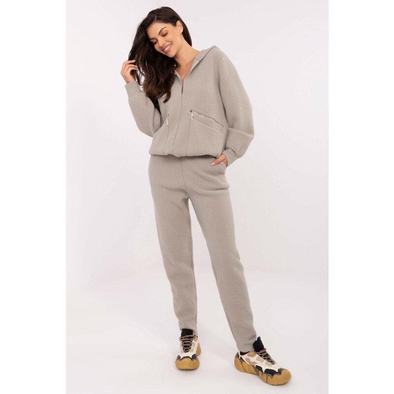 MladaModa Tepláková súprava s mikinou s kapucňou model 81717 šedá 65082567