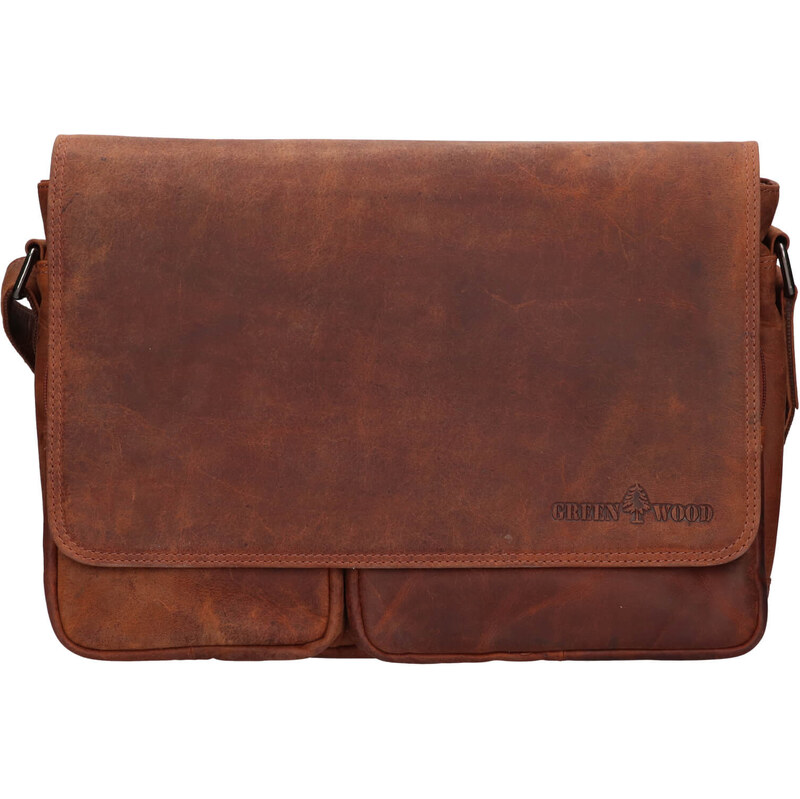 Pánska kožená taška cez rameno Greenwood Josh - hnedá 64964823