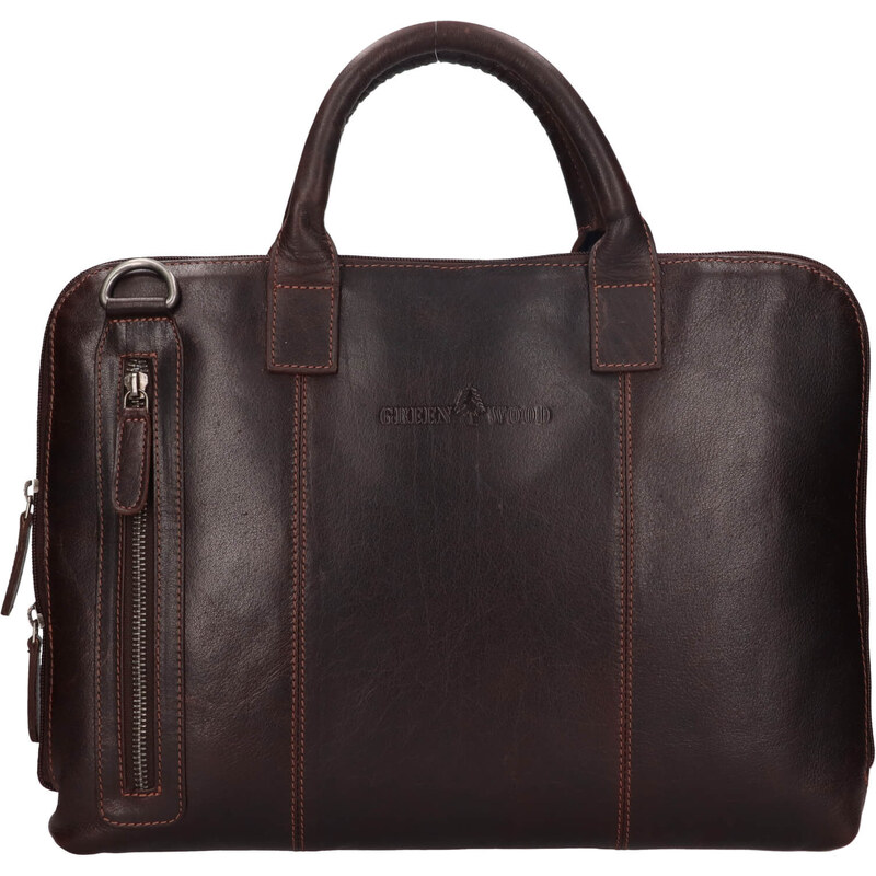 Kožená taška na notebook Greenwood Bern - hnedá 64964825