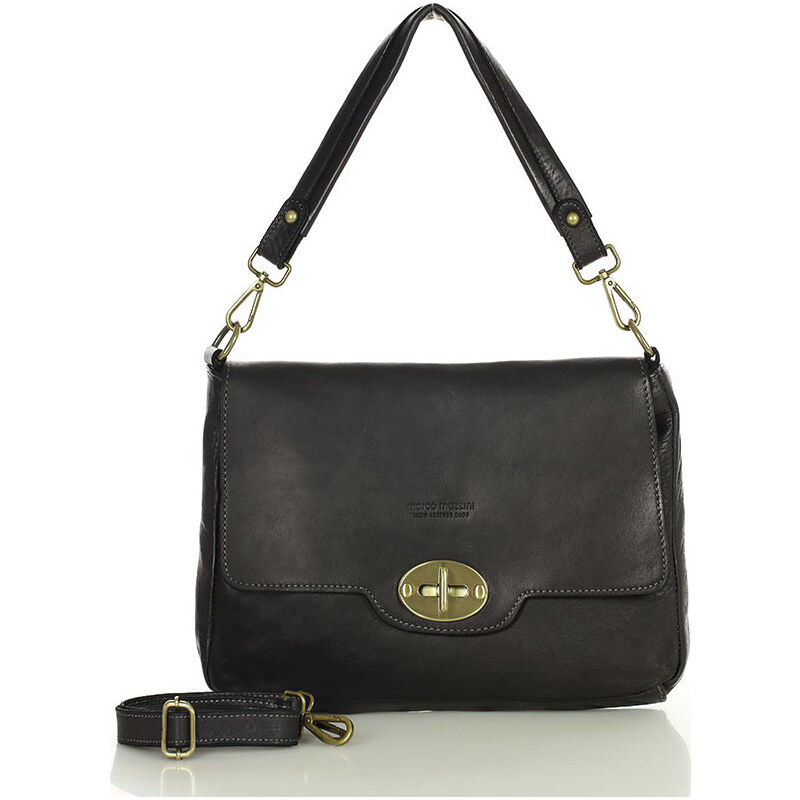 MARCO MAZZINI čierna kožená kabelka v11d 16988006