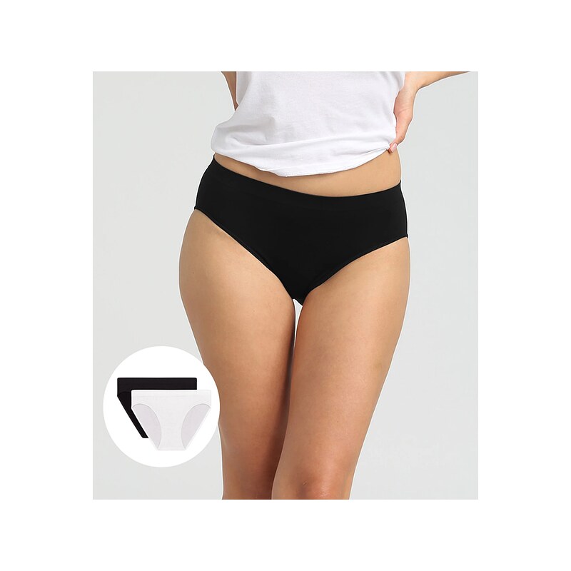 DIM SEAMLESS MAXI BRIEF 2x - Dámske bezšvové nohavičky 2 ks - čierna - 64957812