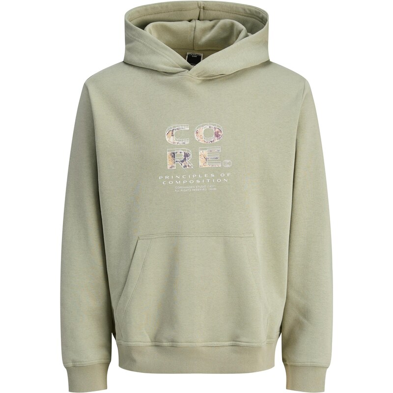 JACK & JONES Mikina JCOSTANCE kaki / černicová / svetlooranžová / 65654218