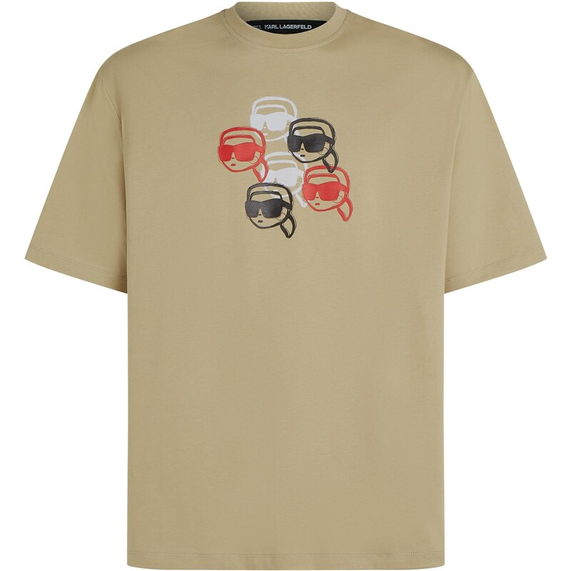 Karl Lagerfeld Tričko olivová / červená / čierna / biela 64957452