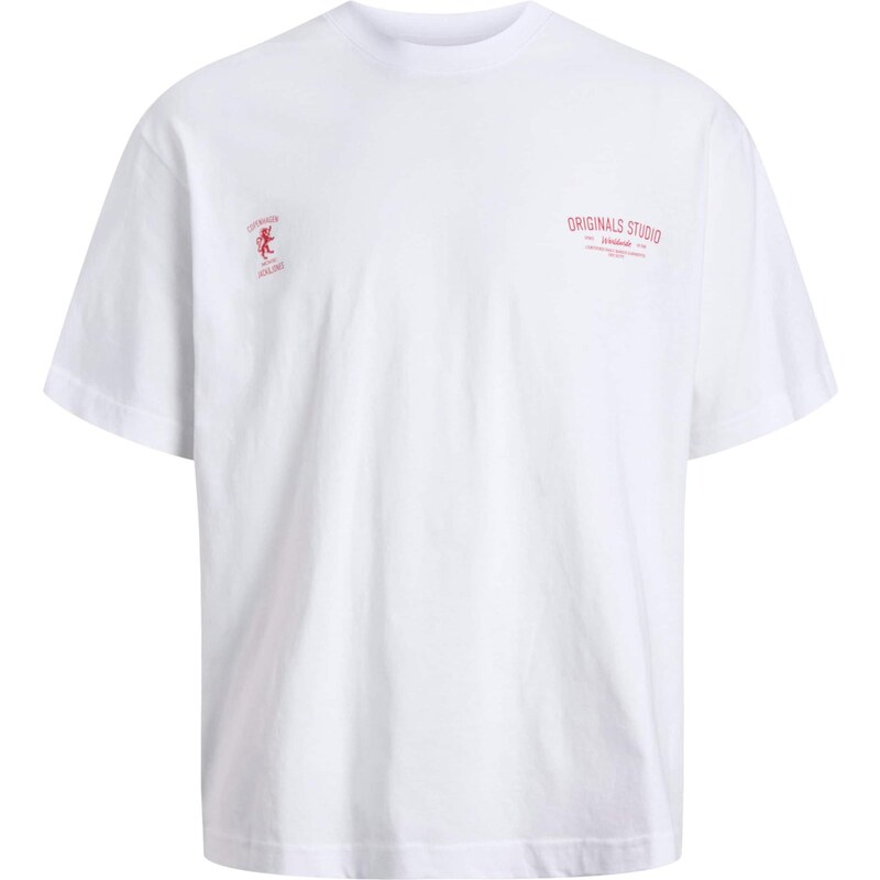 JACK & JONES Tričko JJJorcambridge červená / biela 64957524