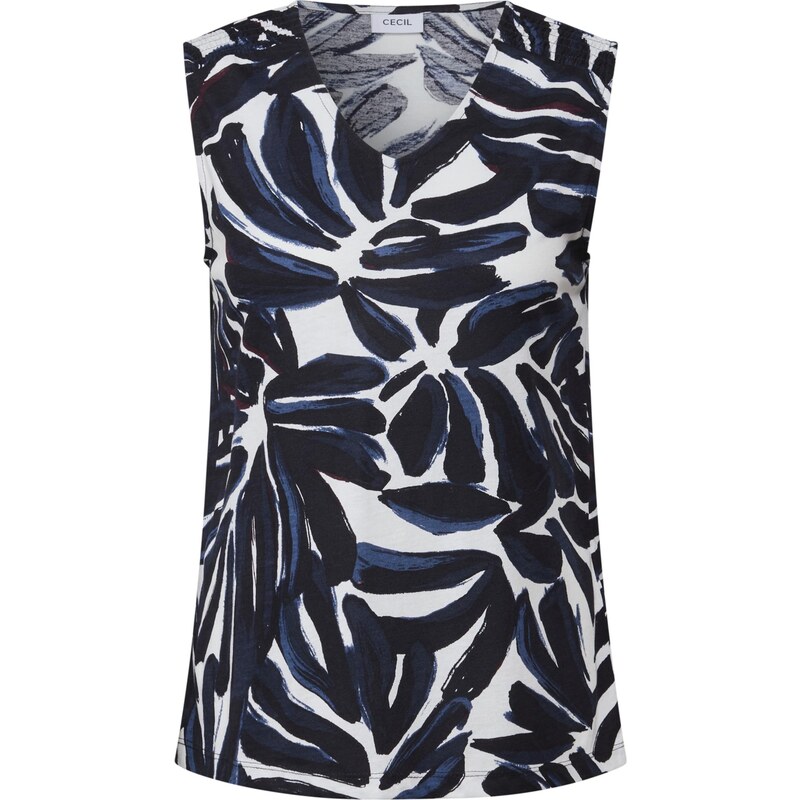 CECIL Top tmavomodrá / modrosivá / biela 64957475