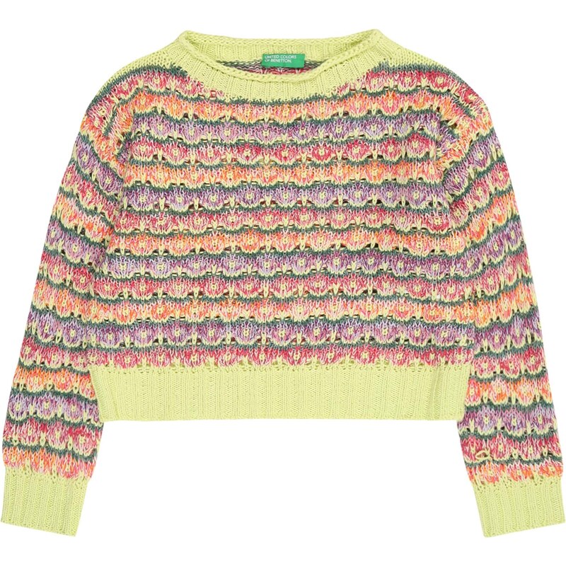 UNITED COLORS OF BENETTON Sveter zelená / limetová / fialová / 65887661