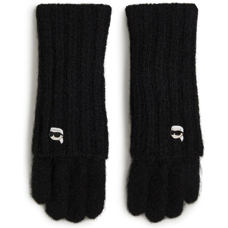 Karl Lagerfeld Prstové rukavice Ikon čierna 65190049