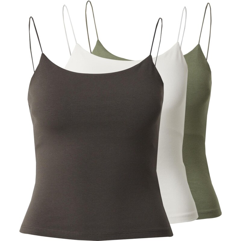 studioselect Top Lena tmavosivá / kaki / biela 65885635