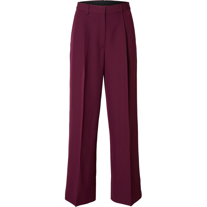 SELECTED Plisované nohavice SLFFedora baklažánová 65068001