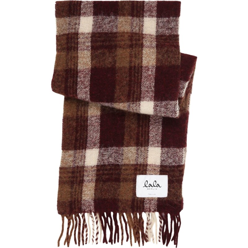 Lala Berlin Šál Smilla hnedá / bordová / biela 65707566