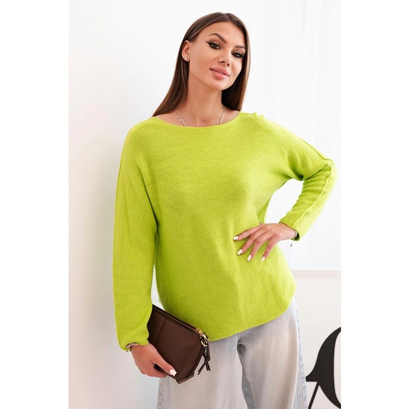 MladaModa Viskózový sveter s lodičkovým výstrihom model IT89 farba 65202134