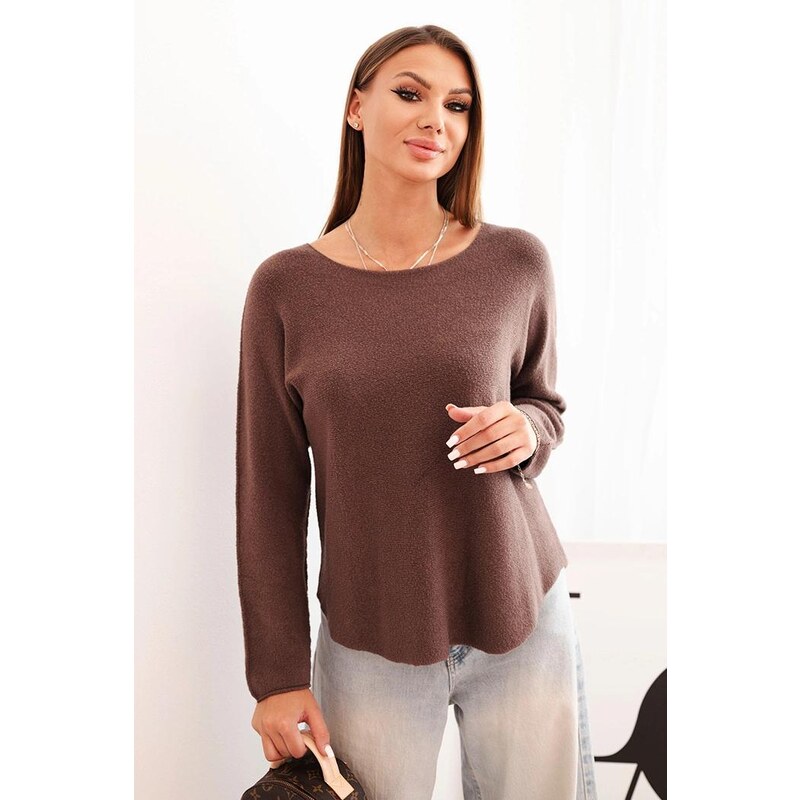 MladaModa Viskózový sveter s lodičkovým výstrihom model IT89 farba 65202120