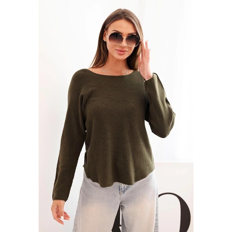 MladaModa Viskózový sveter s lodičkovým výstrihom model IT89 farba 65202123