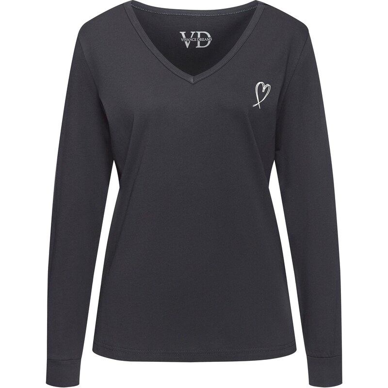 VIVANCE Tričká na spanie Dreams tmavosivá / biela 65655095