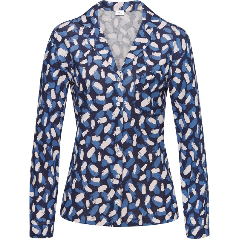 s.Oliver Tričká na spanie modrá / námornícka modrá / biela 65882109