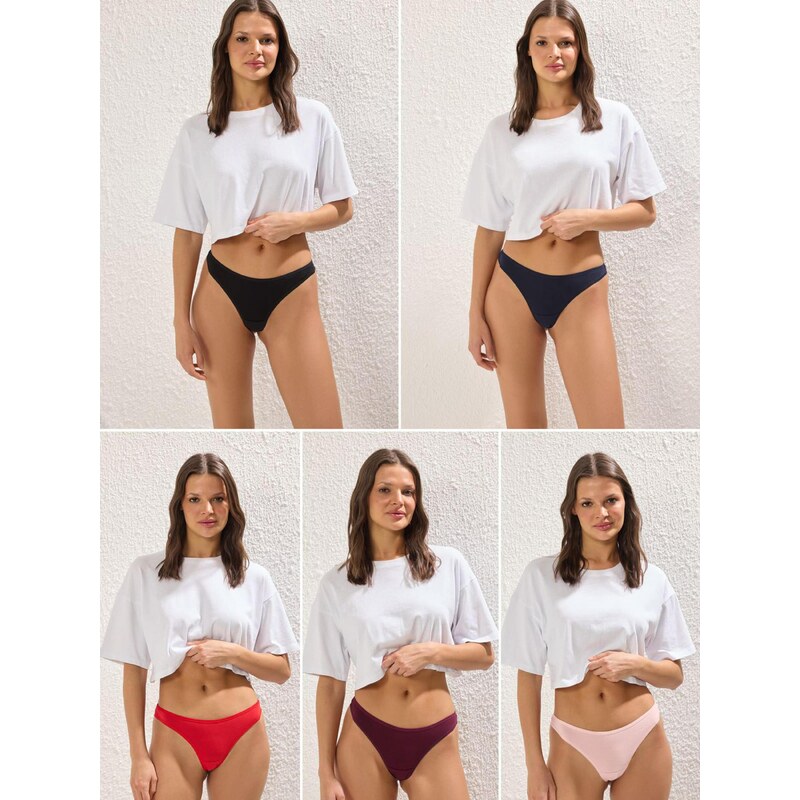 Trendyol Súpravy bielizne baklažánová / svetloružová / jasne červená / 65886951