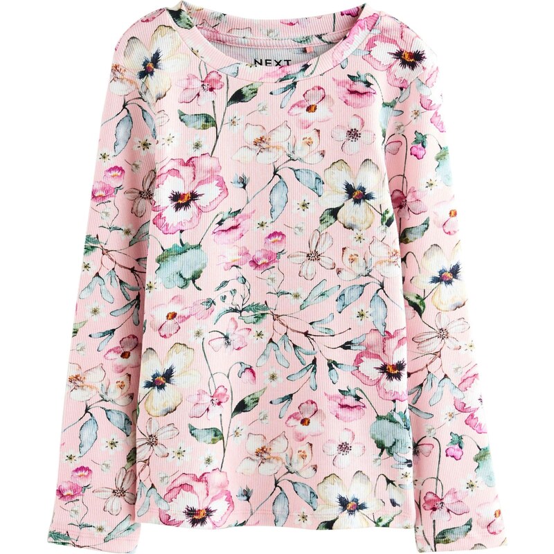 Next Tričko nefritová / svetloružová / biela 65980667