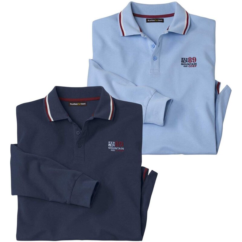 Sada 2 polokošieľ z piké úpletu Nature Atlas For Men Modrá 64960899