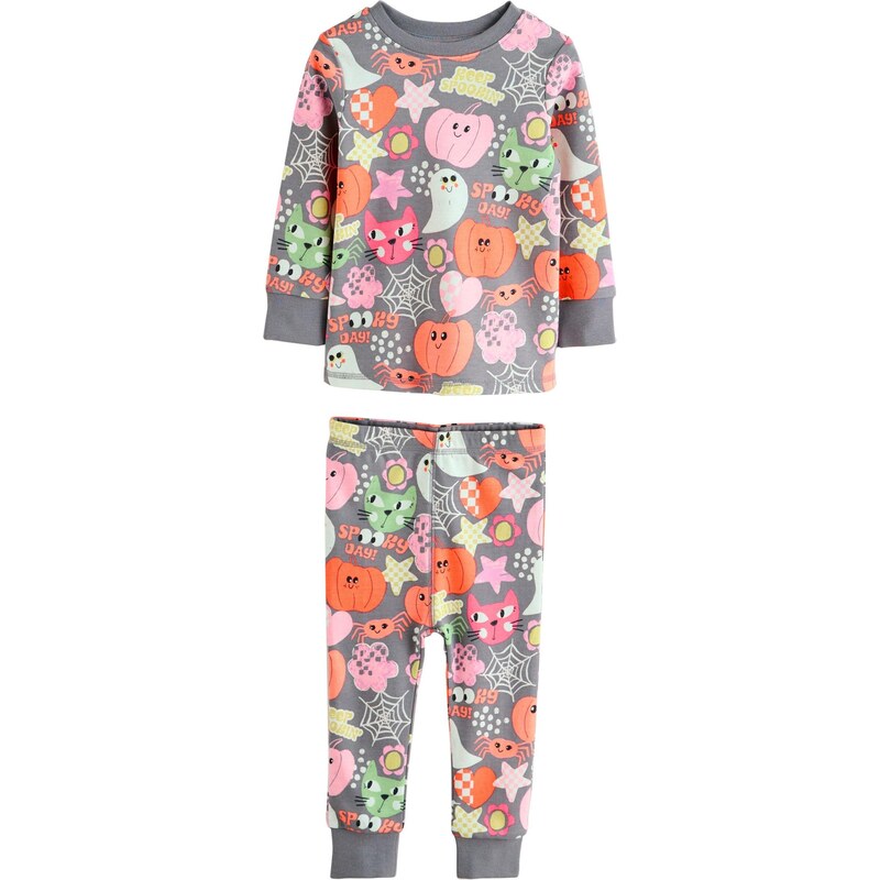 Next Pyžamo Halloween tmavosivá / tmavooranžová / svetloružová / biela 64501001