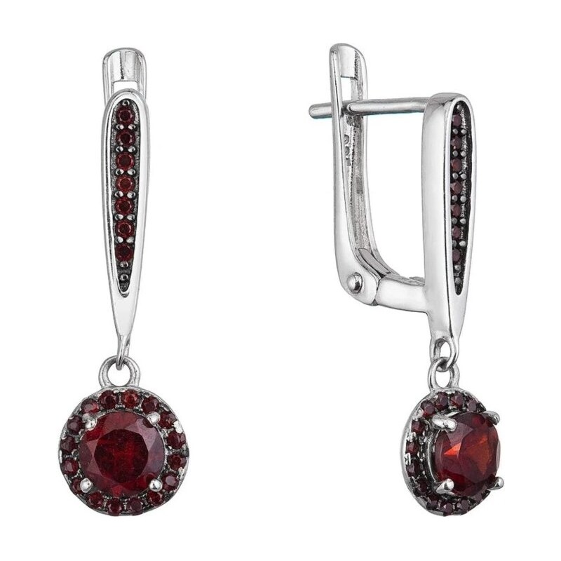 Evolution Group Očarujúce visiace náušnice s pravými granátmi 11494.3 66579673