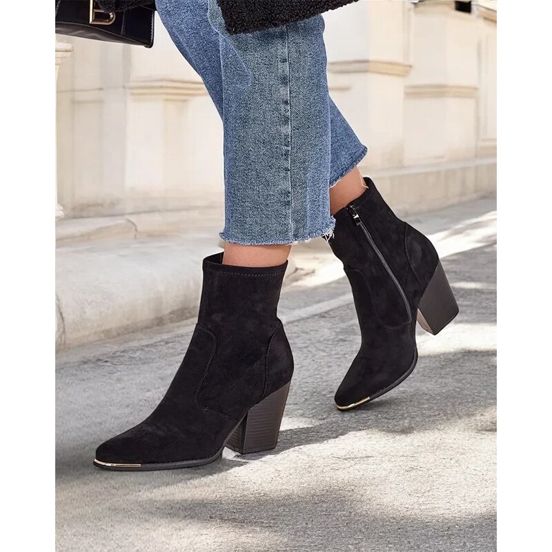 Resti Eko-suede womens boots on a stiletto heel Gris 64965806