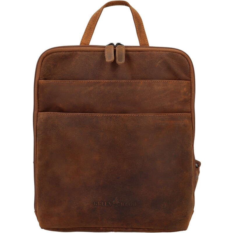 Kožený batoh camel - Greenwood Garett Camel 64979999