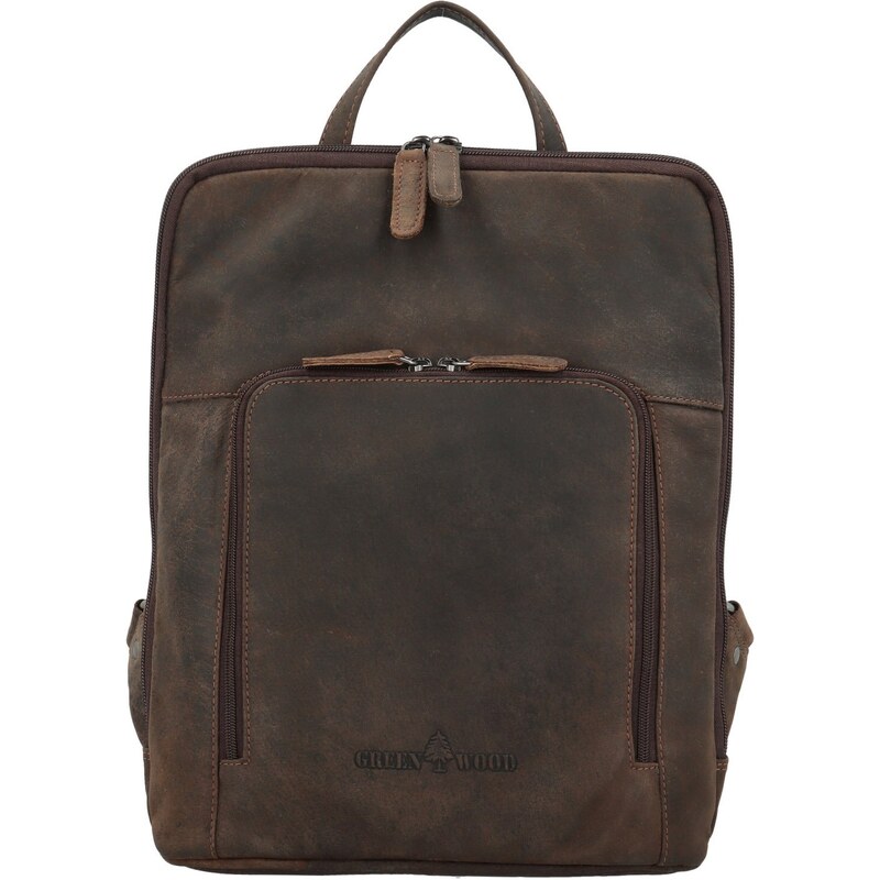 Kožený batoh tmavo hnedý - Greenwood Agnar hnedá 64980001