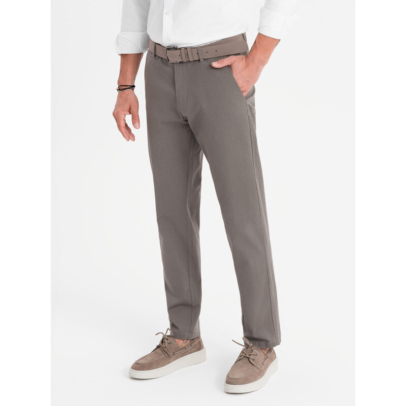 Ombre Mens REGULAR FIT chino pants with fine texture - gray 64979389
