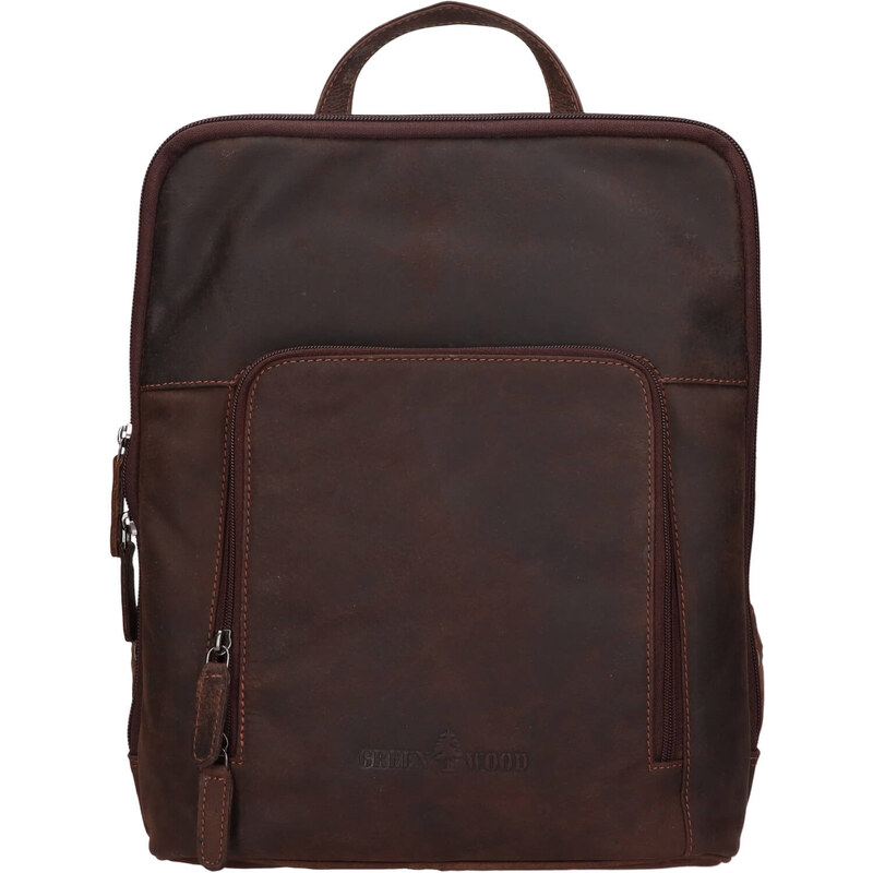 Vintage dámsky kožený batoh Greenwood Paloma - tmavo hnedá 64964820