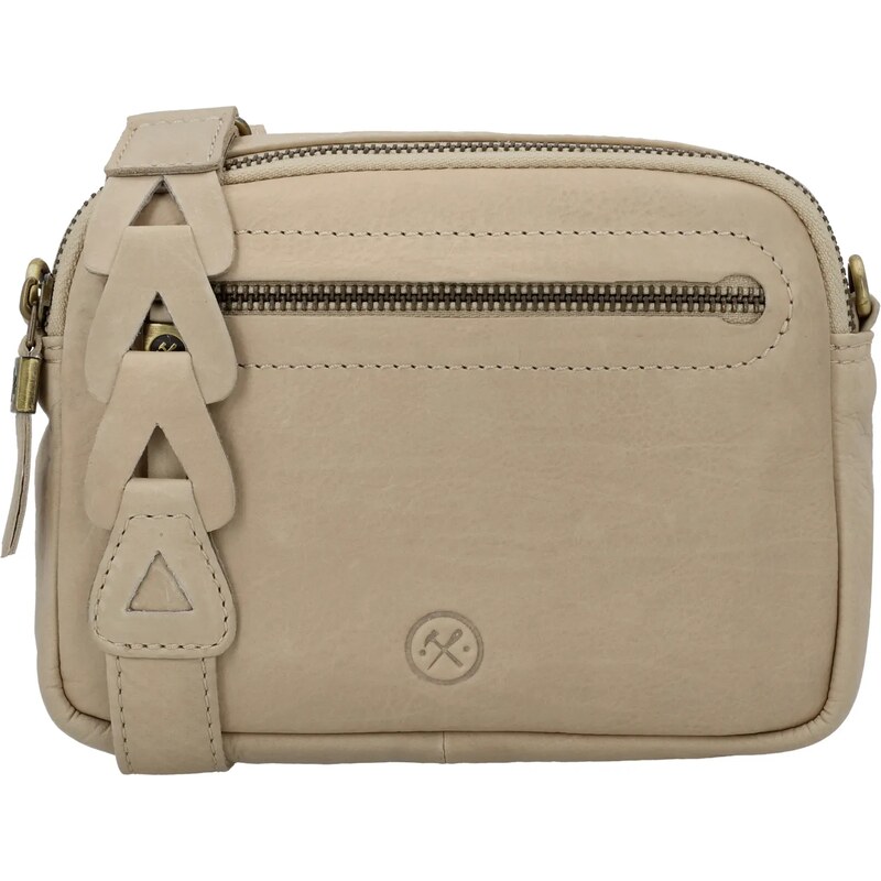 Hide & Stitches Béžová kožená crossbody kabelka „Molly“ 64966908