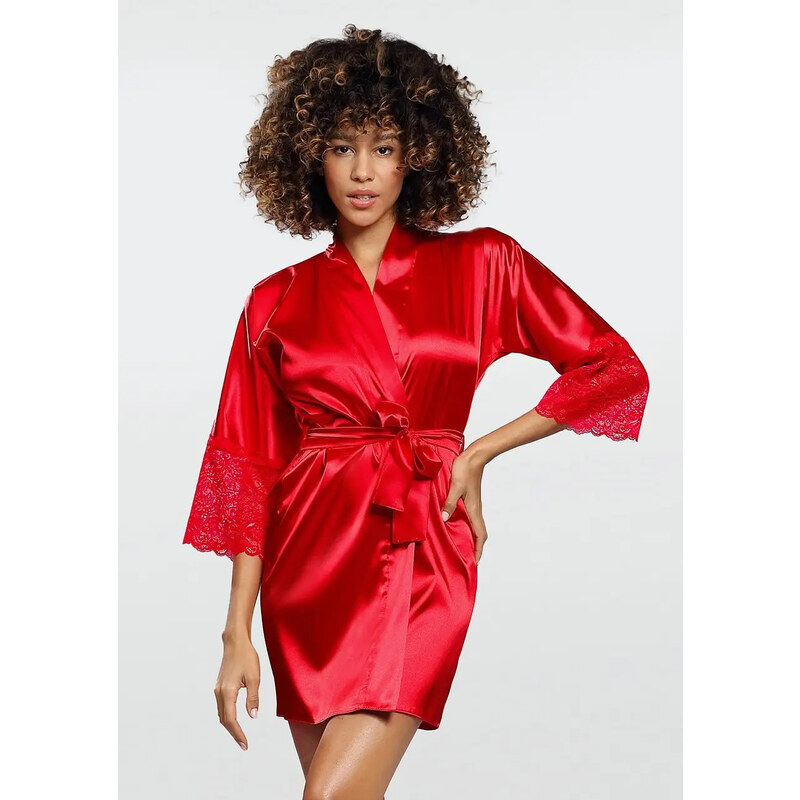 DKaren Saténový župan Judyta | červená Dka_Jud 64967111