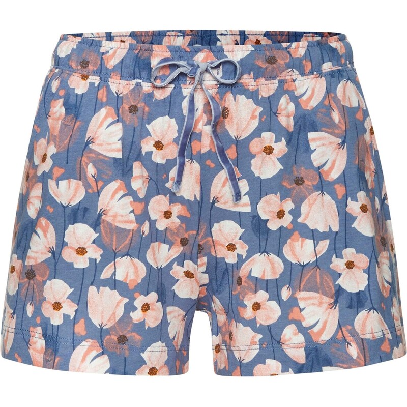 VIVANCE Pyžamové nohavice dymovo modrá / hnedá / broskyňová / biela 65655245