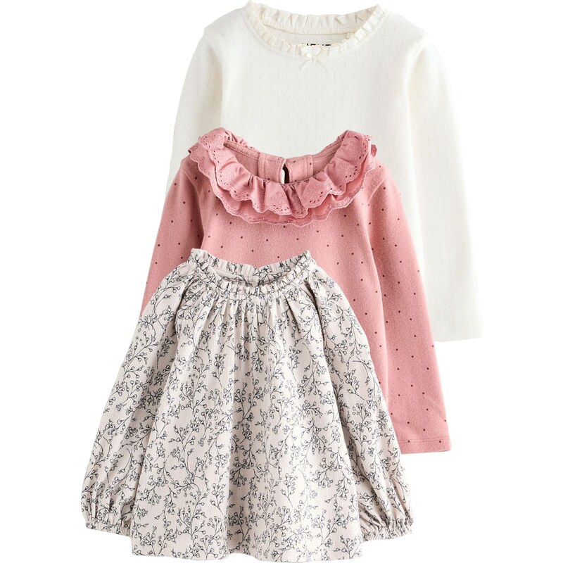 Next Tričko nebielená / staroružová / čierna / biela 65883074