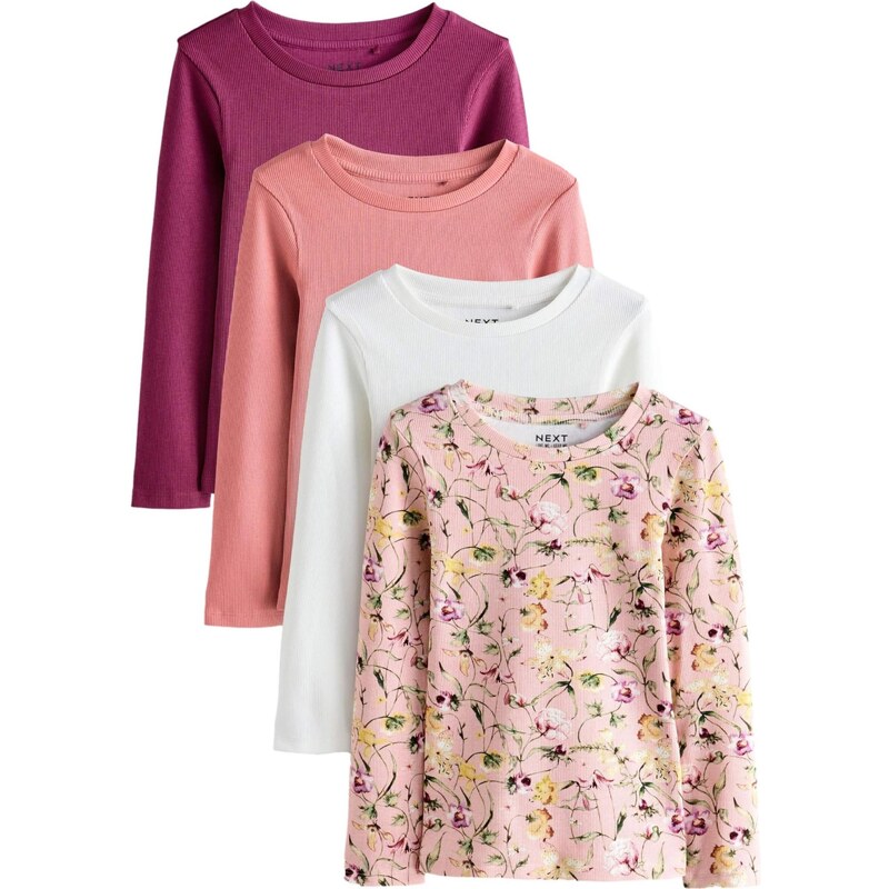 Next Tričko olivová / malinová / tmavoružová / biela 65883952