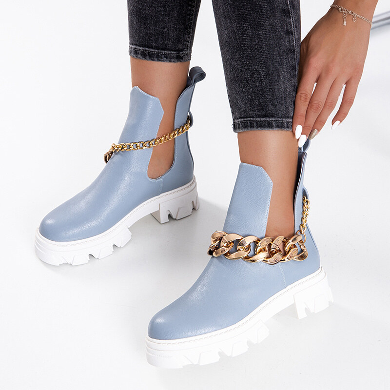 Resti Blue womens boots with chain Tenkay - Footwear 64974319