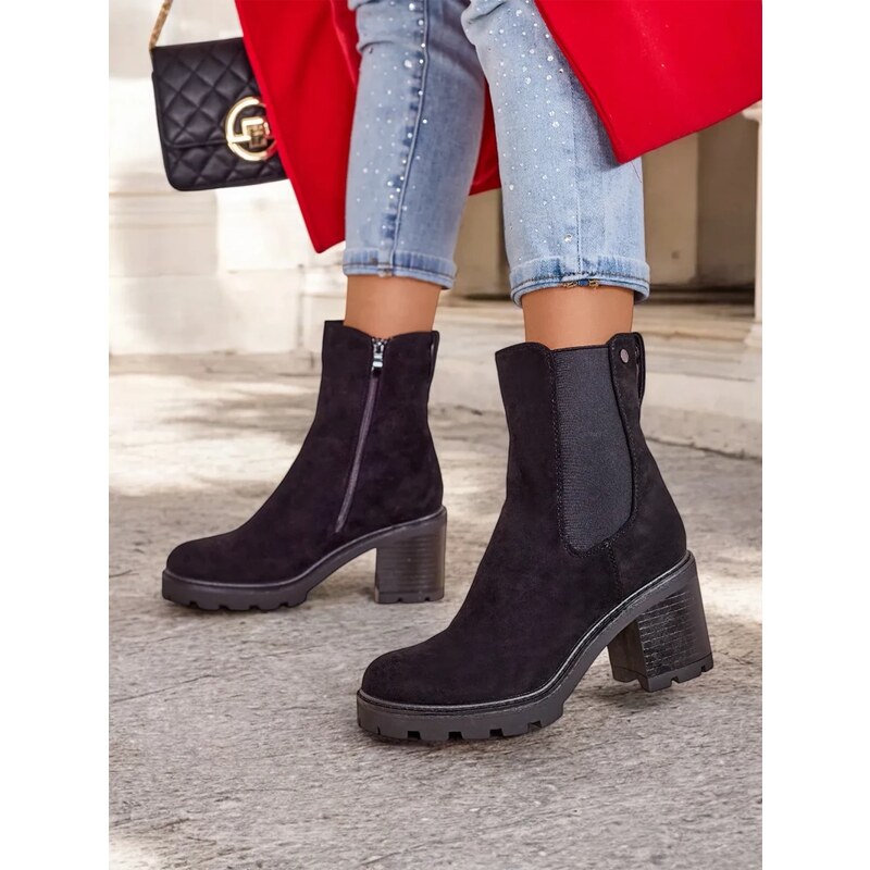 Resti Eko-suede womens ankle boots on a post Weggis 64974355